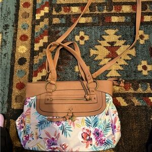 Rosetti Tan Floral Shoulder Bag